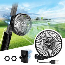 NOKINS Golf Cart Fan,Portable Magnetic Fans for Golf Cart EZGO Club Car Yamaha, Low Noise Designed and 3-speed Settings 360° Rotatable with Magnetic Mount Base&USB Input