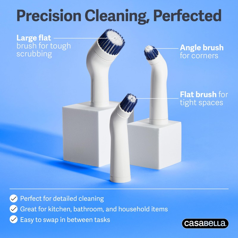 Casabella Power Scrubber Handheld Electric Spin Detail Scrubber for Cordless