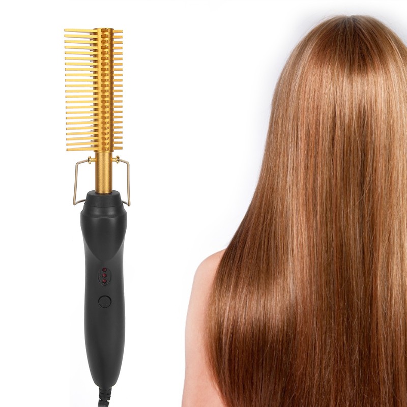 Electric Heating Comb WetDry Straightening Curling Hot Brush Hair Styling