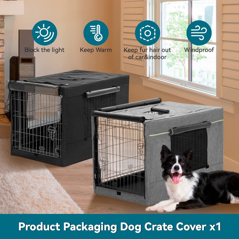 Petsfit Double Doors Dog Crate Cover, Fits 36 Inches Wire