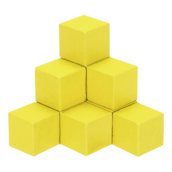 sourcing map Crafts Wooden Cube 100 Pcs Square Yellow Natural