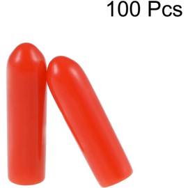 TA-VIGOR 100Pcs Rubber End Caps, 2mm ID Round Flexible Screw End Caps Thread Protectors, Red Vinyl Bolt Covers Rubber Covers for Screws, Tubes, Cables, Wires, etc