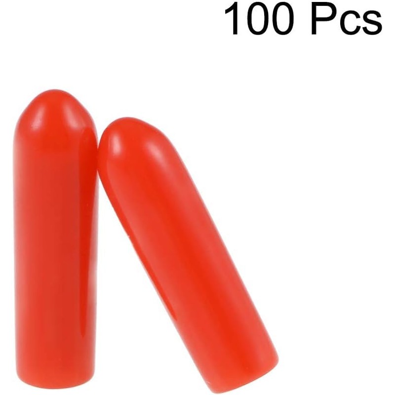 TA-VIGOR 100Pcs Rubber End Caps, 2mm ID Round Flexible Screw