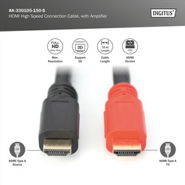 Assmann AK-330105-150-S High Speed HDMI Cable with Amplifier Type A Male to Type A Male