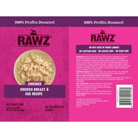 RAWZ® Shredded Chicken Breast & Egg Recipe 8/2.46 oz Pouches
