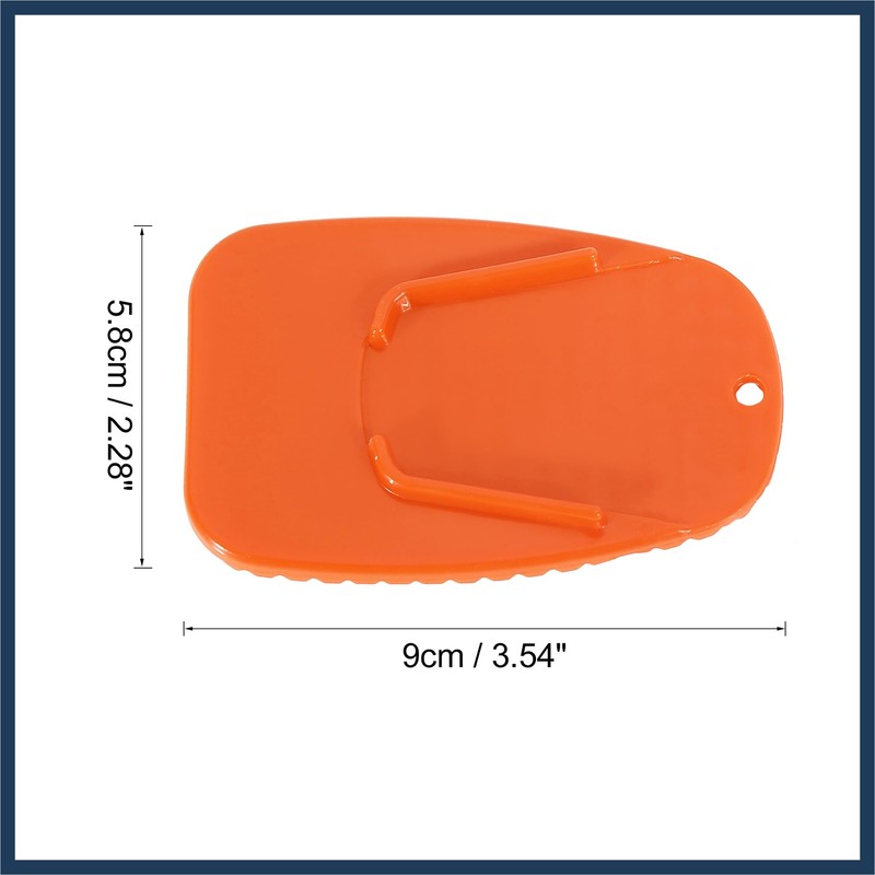 INFINAUTO 2pcs Motorcycle Kickstand Support Pad Side Stand Pad Orange