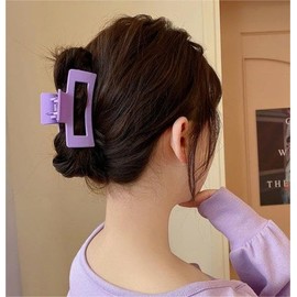 Purple Hair Claw Clips, Light Lightweight Strong Hold Nonslip Matte Claw Hair Clips for Thick Hair & Thin Hair & Curly Hair, 90's Vintage Jaw Clips fo