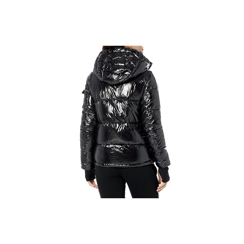 S13 Women's Lacquer Ella Puffer Coat, Onyx, M