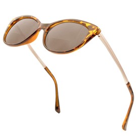 VITENZI Sunglasses with Readers for Women, Reader Sunglass with Bifocals, Cat Eye Tinted Reading, Verona in Tortoise 2.50