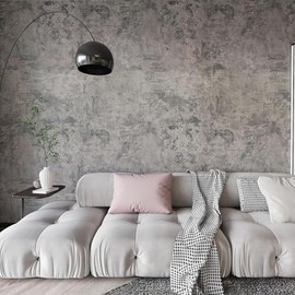 BAYYA Concrete Wallpaper Peel and Stick Grey/Brown/Beige Cement Contact Paper 15.8"x591" Industrial Style Self Adhesive Waterproof Removable Wall Covering Vinyl Film Furniture Stickers for Wall