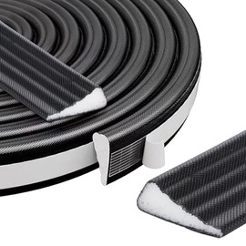 Innconee 32.8-ft Draft Stopper for Doors and Windows, Wedge-Shape Soundproofing Door Insulation Strip to Block Hot Drafts, 0.95''Wide x 0.1~0.3'' Thick, for Sliding Doors and Window Frames(Black)