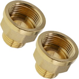 BERANMEY 2 Pack Brass Pipe Fittings, 1/2" to 3/4" Pipe Reducer Adapter Coupler, 1/2" NPT Male Pipe x 3/4" NPT Female Pipe Fitting