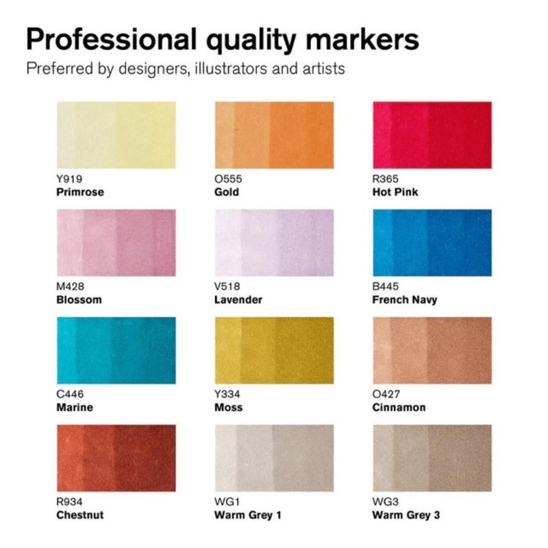 Winsor & Newton ProMarker, Manga Romance, Set of 12 +