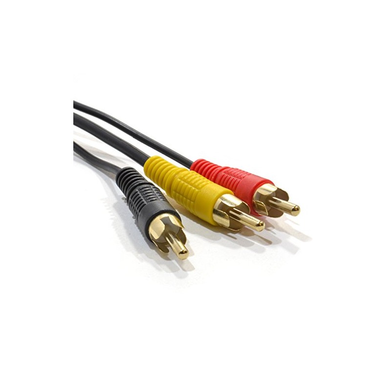 kenable TRIPLE RCA Phono Plugs to Plugs COMPOSITE & Audio