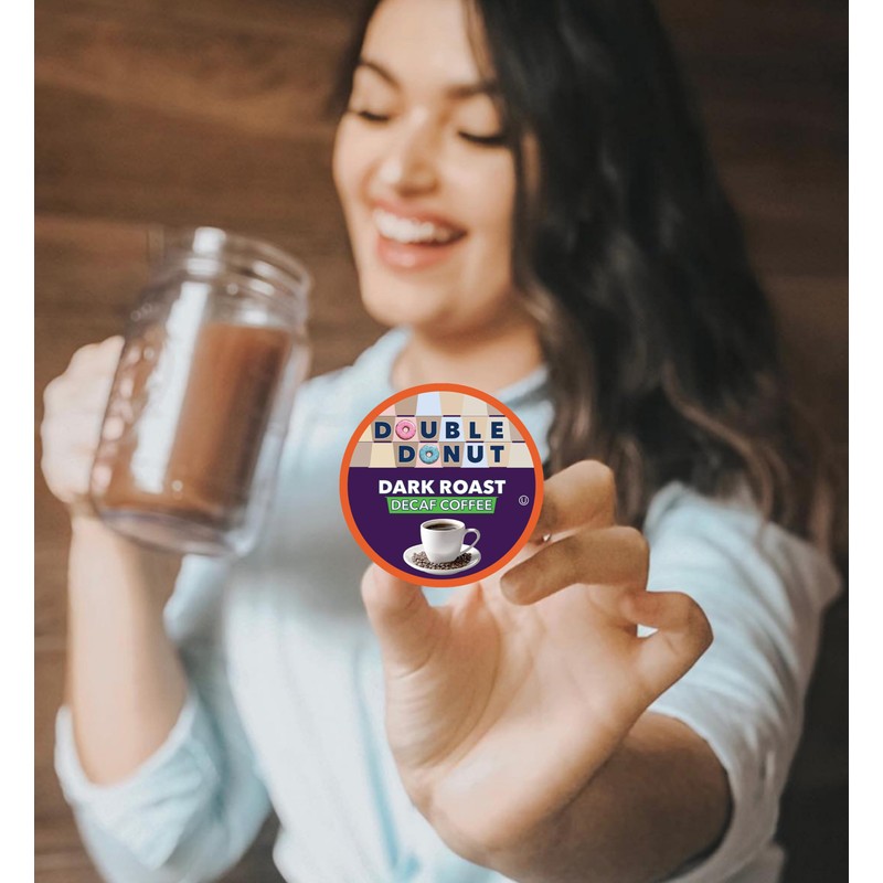 Double Donut Decaf Extra Bold Blend Dark Coffee pods, Dark