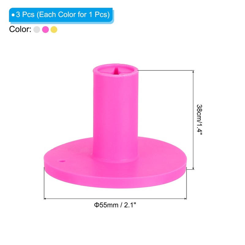 PATIKIL ラバーゴルフティ 3個入り1.4"ゴルフ練習ティトレーニングドライビングレンジティステーブルゴルフボールホルダーアウトドアインドアヒッティングクッション用 ホワイト/イエロー/ピンク