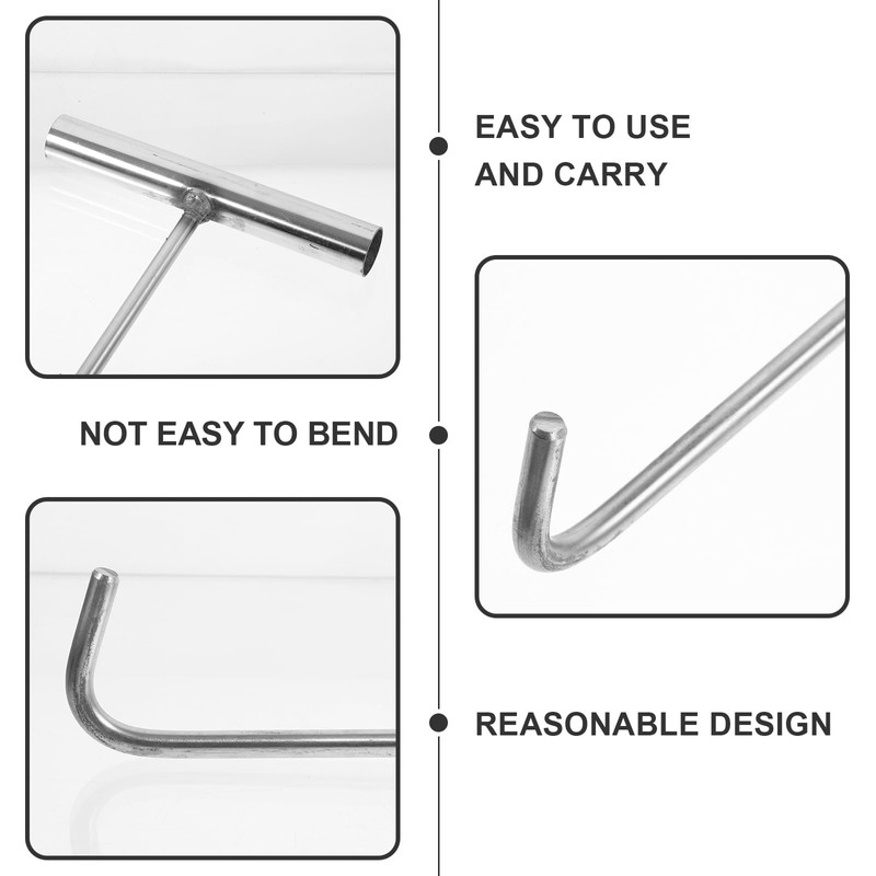 DOITOOL Manhole Cover Hook,15 Inch Heavy Duty Handy Hook,Stainless Steel