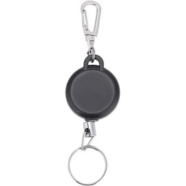 Llavero retráctil de acero inoxidable de 60 cm, cuerda de alambre retráctil, pequeño cierre extensible, antipérdidas