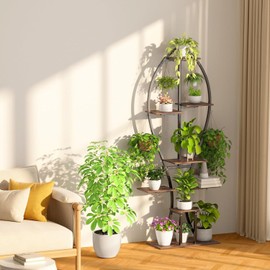 Zekoled Tall Plant Stands with Grow Lights 5' Indoor Pot Plant Shelf Home Decor Hotel 1P