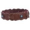 Women's 3" (75mm) Wide Boho Link Turquoise Silver Studded Leather