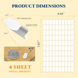 Adhesive Stick Dots, Putty Sticky Tack, Double Sided Mounting Glue Dots for Wall Hanging, Crafts, Balloons, Poster, Festival, Party, Museum, Decorations - 400 Dots