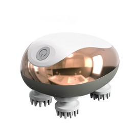 ROUYIL Electric Cordless Scalp Massager, 4 Massage Heads 96 Massage nodes, Handheld Portable Head Scratching Massager, Promote Hair Growth, deep Cleaning and Relieve Scalp Pressure (Orange)