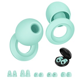 Ear Plugs for Sleeping Noise Cancelling - Noise Reduction Earplugs for Sleep,Focus,Snoring Blocking,Airplane, 35dB Reusable Soft Hearing Protection 10 Silicone & Foam Ear Tips (Green)