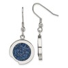 Solid Stainless Steel with Blue Druzy Stone Earrings - 42mm