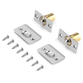 QWORK® Door Ball Catch, Ball Door Catches for Internal Doors, Door Roller Catch, Silver, 2 Pack