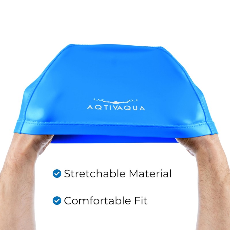 AqtivAqua Swimming Cap for Adults and Kids — Soft and