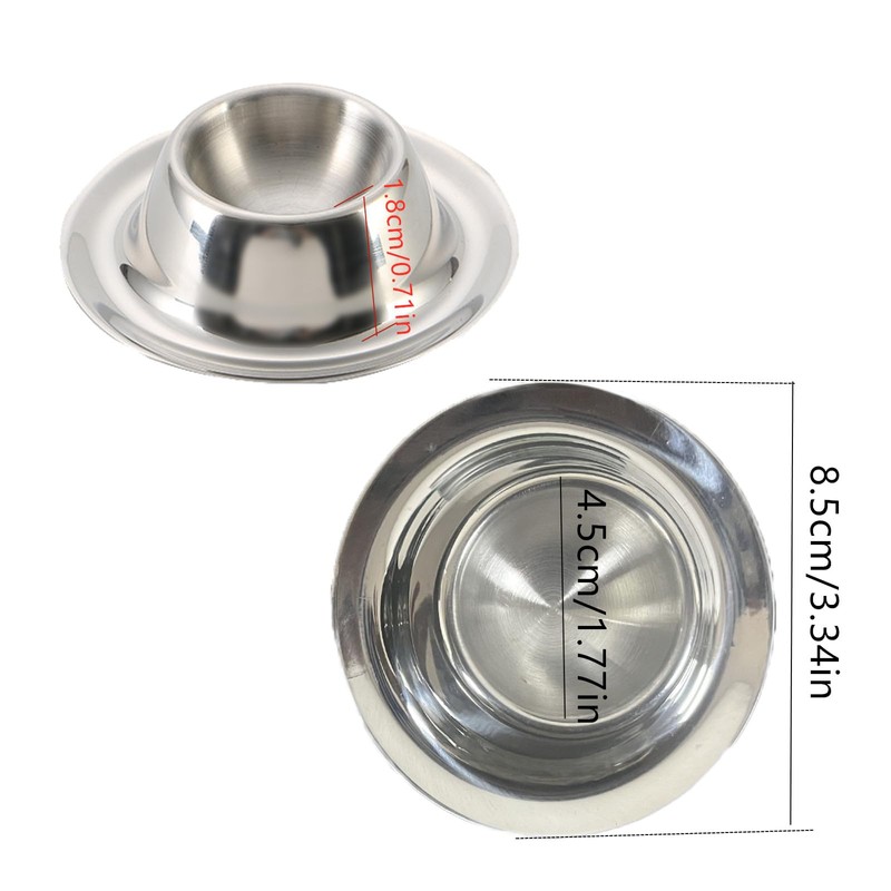 LERTREE 2 Pcs Stackable Stainless Steel Egg Trays Cups Egg