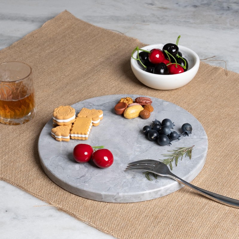 Koville Natural Marble Cutting Board for Kitchen Countertop, 16" x