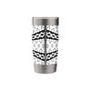 Star Effect Geometric Symmetrical Pattern Black On White Stainless Steel