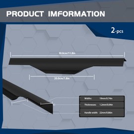 SNOMEL 2 Pieces Aluminium Alloy Finger Pulls for Cabinets, 11.8 Inch Cabinet Edge Pull Handles, Concealed Hidden Draw Pull for Wardrobe Kitchen Bathroom Drawers (Black)