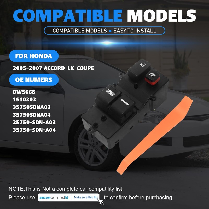 35750SDNA03 Master Power Window Switch for Honda Accord LX Coupe