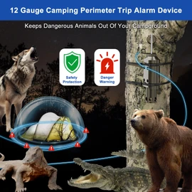 MTGSTOCL Upgraded Perimeter Trip Alarm 12 Gauge Camping Trip Wire Alarm Device with .22 Adapter, Early Warning Security System for Outdoor and Property Safety (1 Pack)