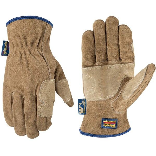 Wells Lamont Men's Heavy Duty Leather Ranching & Fencer Gloves | Durable, Abrasion & Water-Resistant HydraHyde, Medium (1019M)