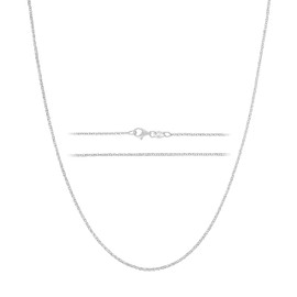 KISPER Solid 925 Sterling Silver Chain Necklace - Diamond Cut Cable Link Chain – 1.6mm Thin, Dainty, for Women & Men with Lobster Clasp – Made in Italy, 30"