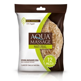 ARIX | 12 Massageschwämme aus Sisal der Linie Aqua Massage Natura, straffender Peelingschwamm für Mischhaut und fettige Haut, Entspannungsschwamm für Dusche und Bad – 12 Stück