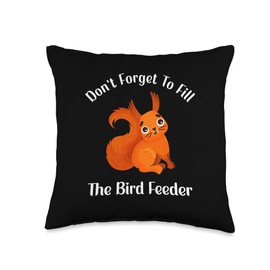 Funny Squirrel Garden Bird Feeder Nature Men Women Kids Throw Pillow