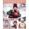 Womens Winter Beanie Hat Scarf Gloves Set, Cute Pom Pom