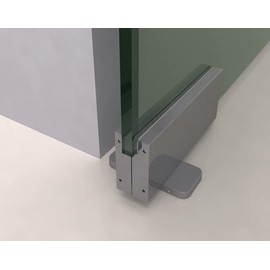 NHN Model: PDC100 (Non Hold Open Type) Matte Black - Hydraulic Self Closing Pivot Door Closer for Glass Door (Patch Fitting), No Digging on Floor (Non Hold Open/DW 30–39inch, Matte Black)