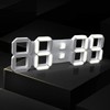 EPSKY 3D White Digital Wall Clock LED Large Alarm Clock