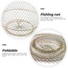 AIMALL Galvanized Fish Cage with Spring Door for Fishing, Portable
