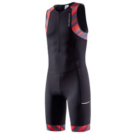 MY KILOMETRE Men’s Triathlon Tri Suit with 2 Big Side Pockets Triathlon Racing Suit with Front Zip