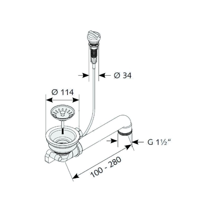 Tecuro Sink Outlet Sink Strainer Basket Valve 3 1/2 Inches