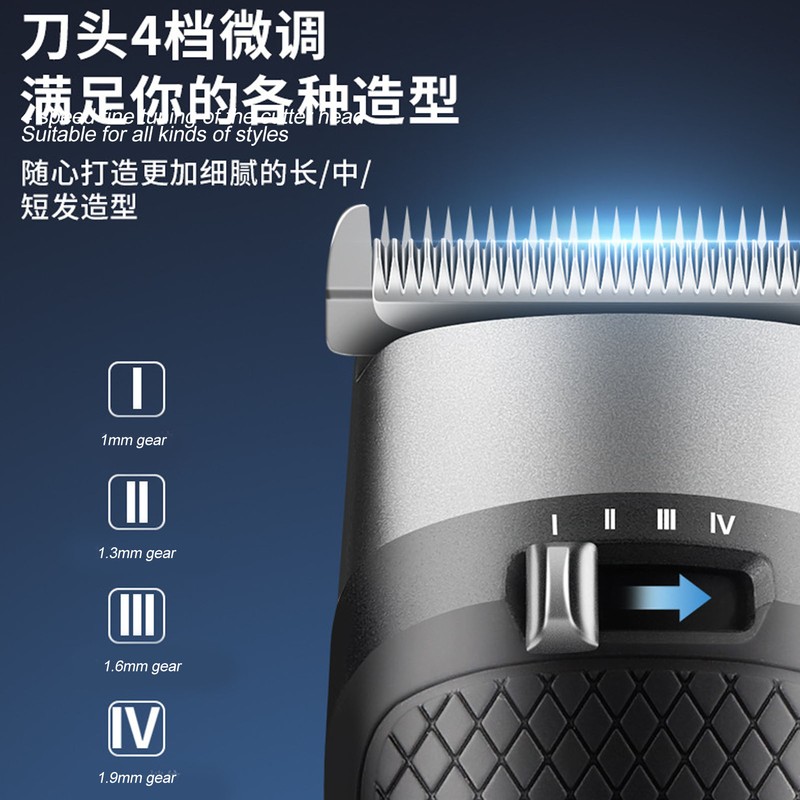 Hair Clipper Kit with Nose Trimmer LCD Display 2 Speed