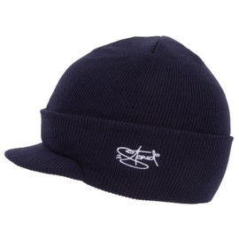 2Stoned Deluxe Hat with Visor Beanie Cap in 10 Colours and 2 Sizes for Women, Men and Children, Dark Navy