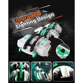 BAZADER RC Car with LED Lights - Remote Control Car Snakes 360° Roll Toy, Birthday for Kids Age 7 8 9 10 11+ Year Old, 2 Batteries 60+min, Indoor/Outdoor Toy for 6-12 yr Teen Boys