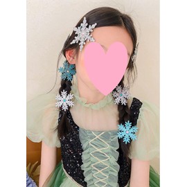 Ice Queen Cosplay Hair Accessories, 6 Piece Set, Snowflake Hair Clips, Kids, Adults, Fancy Dress Up Hair